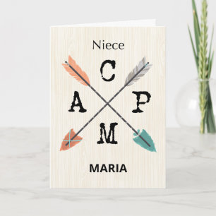 Carte Niece Camp Personnaliser le nom Flèches