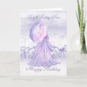 Carte niece Cute Feminine Anniversaire