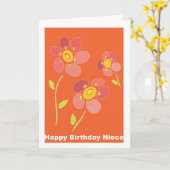 Carte Nièce de joyeux anniversaire (Fleur jaune)
