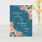 Carte Niece et son mari Mariage Félicitations (Fleur jaune)