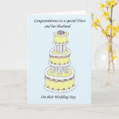 Carte Niece et son mari Mariage Félicitations. (Fleur jaune)