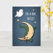 Carte Niece First Halloween Baby Peek A Boo Witch (Fleur jaune)