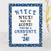 Carte Niece Graduation 2024 (Fleur jaune)
