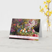 Carte Niece Happy Easter Basket and Eggs Flowers  (Fleur jaune)