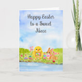 Carte Nièce Joyeuses Pâques Petit Poussin (Devant)