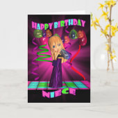 Carte Niece Joyeux anniversaire avec mignonne petite Cut (Fleur jaune)