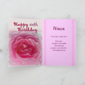 Carte NIECE - Joyeux xxe anniversaire - Rose rose rose (Intérieur)