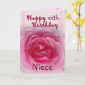 Carte NIECE - Joyeux xxe anniversaire - Rose rose rose (Fleur jaune)