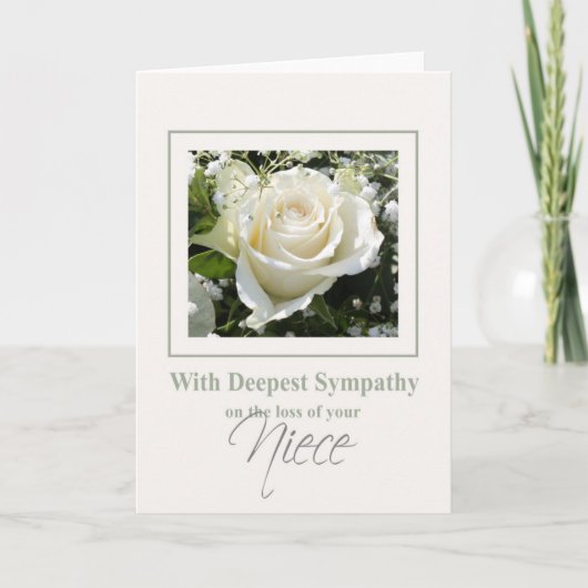 Carte Niece loss Rose sympathy Card (Devant)