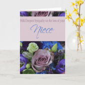 Carte Niece loss Rose sympathy Card (Fleur jaune)