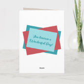 Carte Nièce photo nom rouge turquoise anniversaire (Dos)