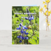 Carte Niece Texas Bluebonnet Joyeux anniversaire (Fleur jaune)