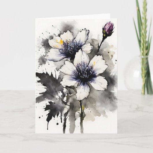 Carte Nigella - Watercolor flowers (Devant)