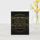 Carte Night Shift New Year Ems 2026 Midnight Crew  (Fleur jaune)