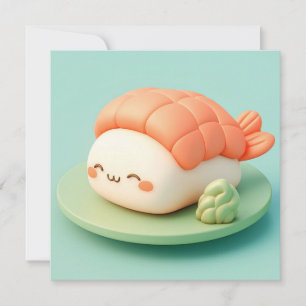 Carte Nigiri Sushi de crevette en terre avec wasabi Cart