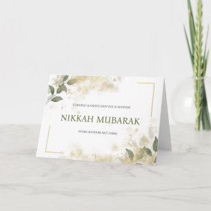Carte Nikkah Moubarak moderne Mariage islamique Dua Cong