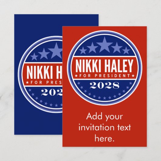 Carte Nikki Haley Présidente 2028 (Devant / Derrière)