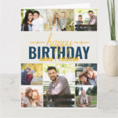 Carte N'Importe Quel Âge 8 Photo Collage Bleu Personnali (Devant)