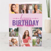 Carte N'Importe Quel Âge 8 Photo Collage Personnalisé Ro (Devant)