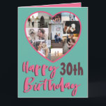 Carte N'Importe Quel Âge Joyeux Anniversaire Multi Photo<br><div class="desc">Simple et élégant, cette carte d'anniversaire a une fenêtre en forme de coeur pour afficher vos photos spéciales. Avec un grand texte 'Happy Birthday' écrit dans une police de style manuscrite en rose. Cette carte est idéale pour tout âge car elle est modifiable, et à l'intérieur de la carte est...</div>