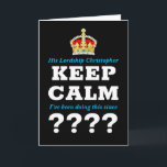 Carte N'Importe Quelle Année Gardez Le Calme Ajouter Mes<br><div class="desc">Une carte d'anniversaire amusante pour les hommes basée sur l'idée "Keep Calm and Carry On". Toute célébration de l'année ne se limite pas aux jalons de la célébration. Facile d'ajouter l'année de choix et le message personnalisé pour rendre cette carte "Keep Calm" spéciale.</div>