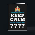 Carte N'Importe Quelle Année Gardez Le Calme Ajouter Mes<br><div class="desc">Une carte d'anniversaire amusante basée sur l'idée "Keep Calm and Carry On". Toute célébration de l'année ne se limite pas aux jalons de la célébration. Facile d'ajouter l'année de choix et le message personnalisé pour rendre cette carte "Keep Calm" spéciale.</div>