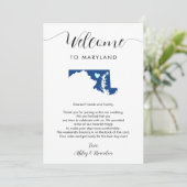 Carte N'importe quelle couleur Maryland Mariage Welcome (Debout devant)