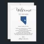 Carte N'importe quelle couleur Nevada Mariage Bienvenue<br><div class="desc">Cette carte moderne et élégante est l'ajout parfait à vos sacs de bienvenue de l'hôtel. Entrez les principaux événements et une note customisée pour aider vos invités à naviguer le week-end. La taille vous permet d'entrer toutes les informations dont vous avez besoin. Tout dans cette carte est modifiable. Pour modifier...</div>