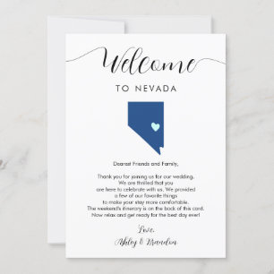 Carte N'importe quelle couleur Nevada Mariage Bienvenue 
