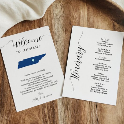 Carte N'importe quelle couleur Tennessee Mariage accueil