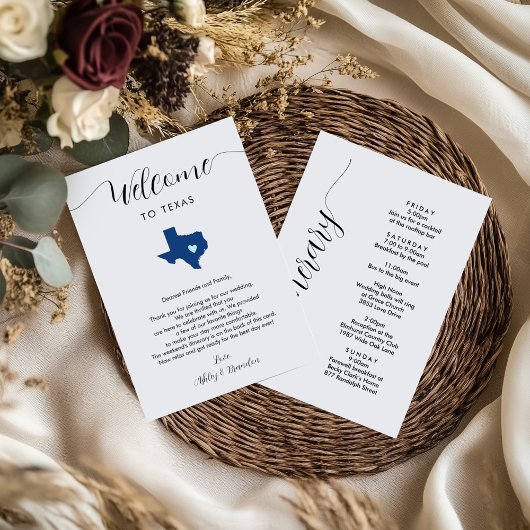 Carte N'importe quelle couleur Texas Mariage Bienvenue L