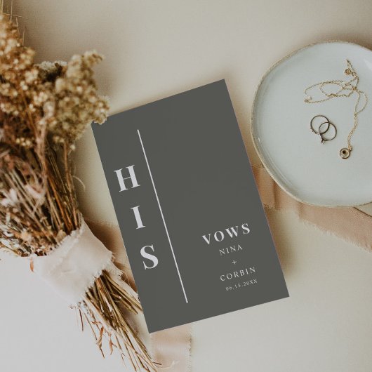 Carte NINA Sage Green Boho Son Mariage Vow Book Card