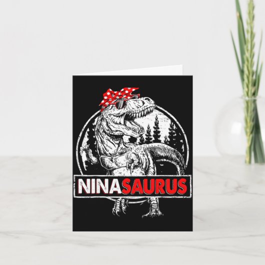 Carte Ninasaurus t rex dinosaure nina saurus fête des mè (Devant)
