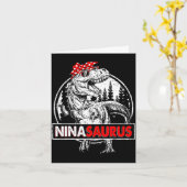 Carte Ninasaurus t rex dinosaure nina saurus fête des mè (Fleur jaune)