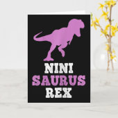 Carte Nini-saurus Rex Dino Dinosaure Ninisaurus Drôle  (Fleur jaune)
