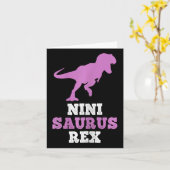 Carte Nini-saurus Rex Dino Dinosaure Ninisaurus Drôle (Fleur jaune)