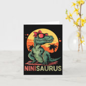 Carte Ninisaurus Dino Dinosaure Nini-saurus T-rex Mère (Fleur jaune)