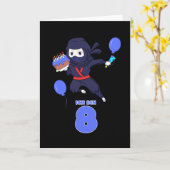 Carte NINJA ANNIVERSAIRE 8 8e anniversaire Boy Comic Lov (Fleur jaune)