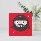 Carte Ninja Arts Martiaux Karate Boys Anniversaire Rouge (Debout devant)