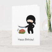 Carte Ninja minuscule coupe de pastèque Anniversaire (Devant)