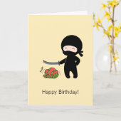 Carte Ninja minuscule coupe de pastèque Jaune Anniversai (Fleur jaune)