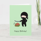 Carte Ninja minuscule coupe de pastèque vert Anniversair (Devant)