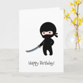 Carte Ninja minuscule en colère (Fleur jaune)