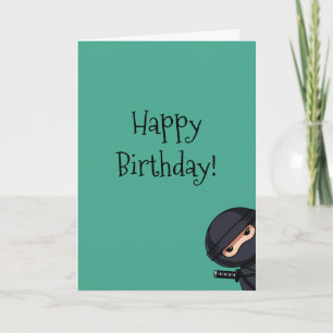 Carte Ninja qui regarde furtivement lors d'un anniversai