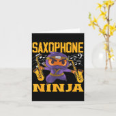 Carte Ninja Saxophonist Saxophone Tee (Fleur jaune)