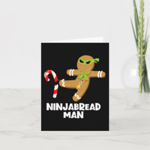 Carte Ninjabread homme fun ginja kicking sucre de canne