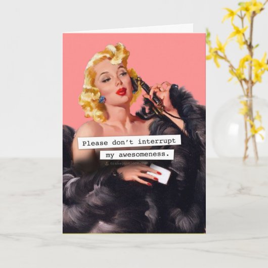 Carte N'interromps pas mon anniversaire de conscience (Fleur jaune)