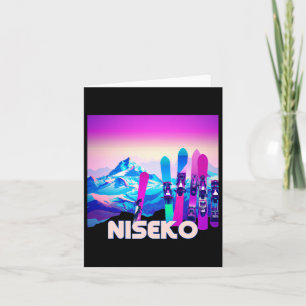 Carte Niseko Ski - Retro 80's Style Ski Et Snowboard