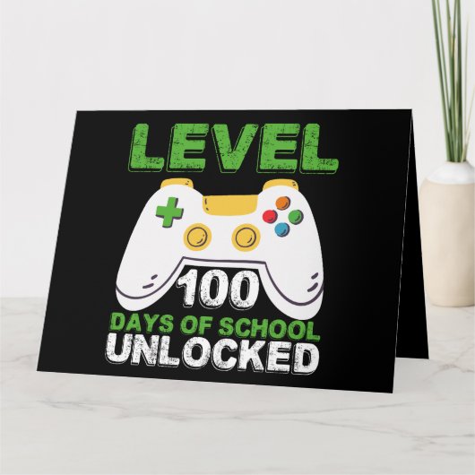 Carte Niveau 100 Jours De Jeux Vidéo De Gamer Déverrouil (Devant)