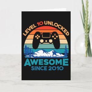 Carte Niveau 10 Anniversaire Déverrouillé 10 ans Awesome